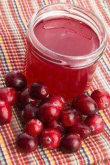 Image showing Jelly with Cranberries in Glass