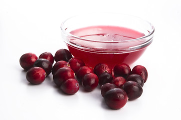 Image showing Jelly with Cranberries in Glass