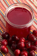 Image showing Jelly with Cranberries in Glass