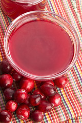 Image showing Jelly with Cranberries in Glass