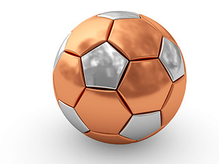 Image showing Bronze soccer ball on white