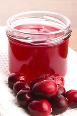 Image showing Jelly with Cranberries in Glass