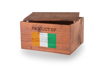 Image showing Wooden crate isolated on a white background