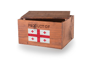 Image showing Wooden crate isolated on a white background