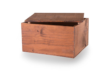 Image showing Wooden crate isolated on a white background