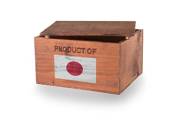 Image showing Wooden crate isolated on a white background