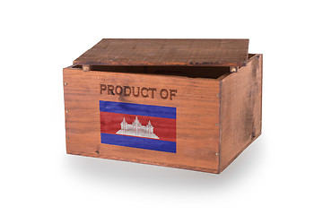 Image showing Wooden crate isolated on a white background