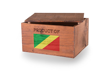 Image showing Wooden crate isolated on a white background