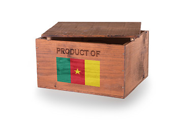 Image showing Wooden crate isolated on a white background