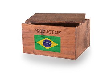 Image showing Wooden crate isolated on a white background