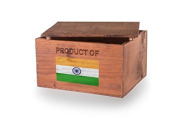 Image showing Wooden crate isolated on a white background