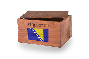 Image showing Wooden crate isolated on a white background