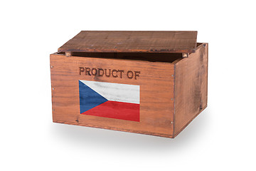 Image showing Wooden crate isolated on a white background