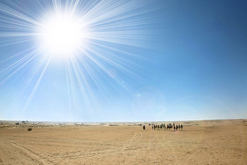 Image showing Sahara desert with sun