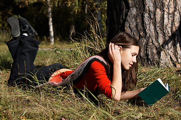 Image showing Girls on the grass