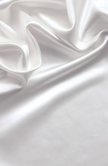 Image showing Smooth elegant white silk as wedding background 