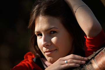 Image showing Smiling brunette girl