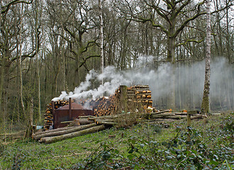 Image showing Charcoal Burning