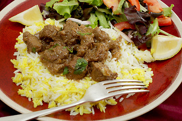 Image showing Rogan josh meal closeup