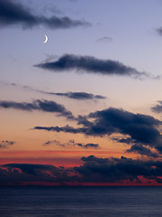 Image showing Moon Over Sea