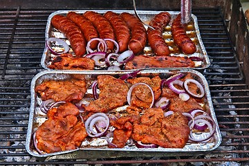 Image showing Delicious meat on barbecue