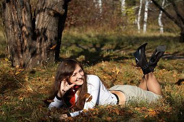 Image showing Girl on the grass