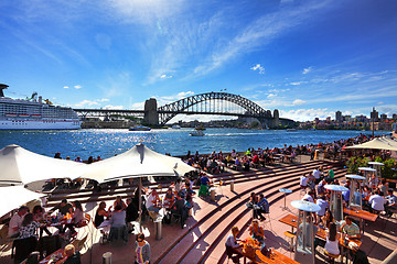 Image showing Residents and tourists at Circular Quay Sydney Australia