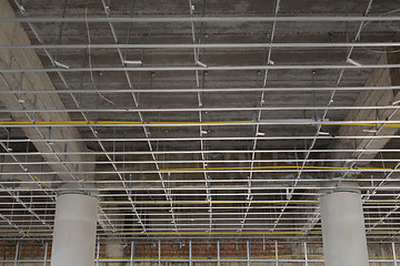 Image showing Suspended ceiling system under reconstruction building