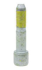 Image showing One bolt threaded buttered yellow glue