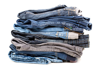 Image showing Stack of jeans