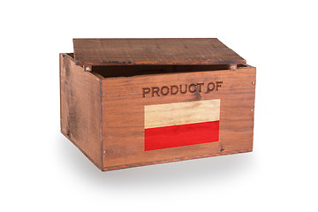 Image showing Wooden crate isolated on a white background