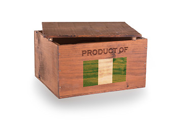 Image showing Wooden crate isolated on a white background