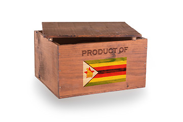 Image showing Wooden crate isolated on a white background