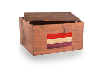 Image showing Wooden crate isolated on a white background