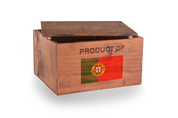 Image showing Wooden crate isolated on a white background