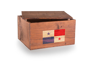 Image showing Wooden crate isolated on a white background