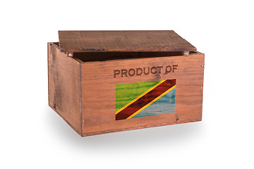 Image showing Wooden crate isolated on a white background