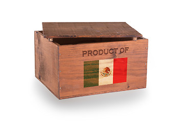 Image showing Wooden crate isolated on a white background