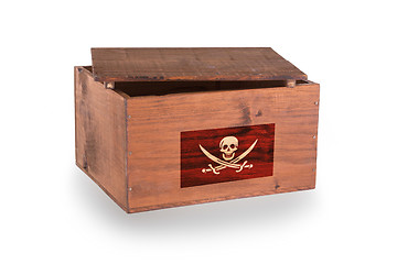 Image showing Wooden crate isolated on a white background