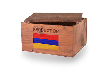 Image showing Wooden crate isolated on a white background