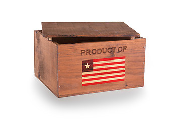 Image showing Wooden crate isolated on a white background