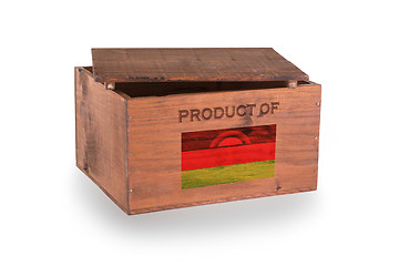 Image showing Wooden crate isolated on a white background