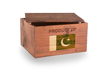 Image showing Wooden crate isolated on a white background