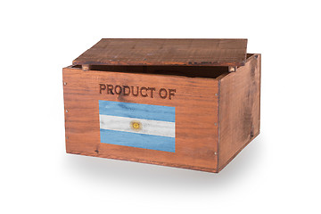 Image showing Wooden crate isolated on a white background