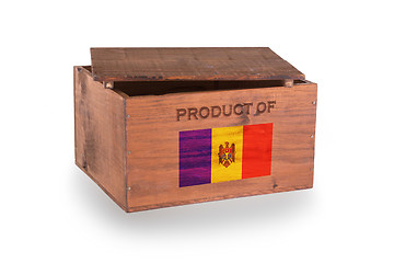 Image showing Wooden crate isolated on a white background