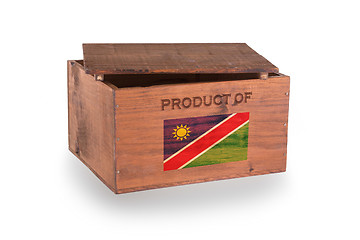 Image showing Wooden crate isolated on a white background