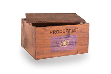 Image showing Wooden crate isolated on a white background