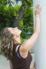 Image showing Girl in city park