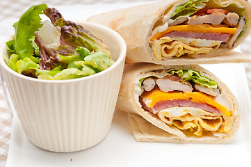 Image showing club sandwich pita bread roll