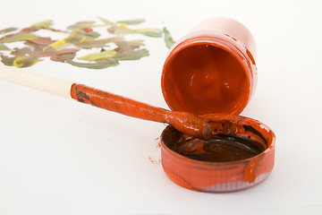 Image showing  gouache and brush